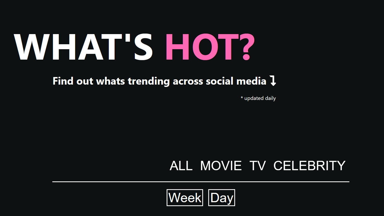 on load image of eric howell's site what's hot?